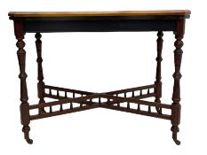 Late Victorian figured walnut and amboyna card-table