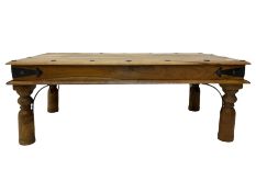 Hardwood rectangular Mexican style coffee table