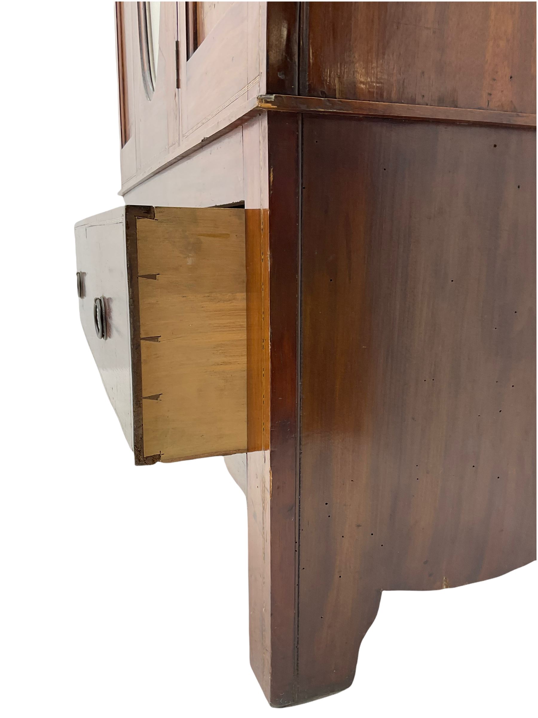 Edwardian inlaid mahogany wardrobe - Image 7 of 8