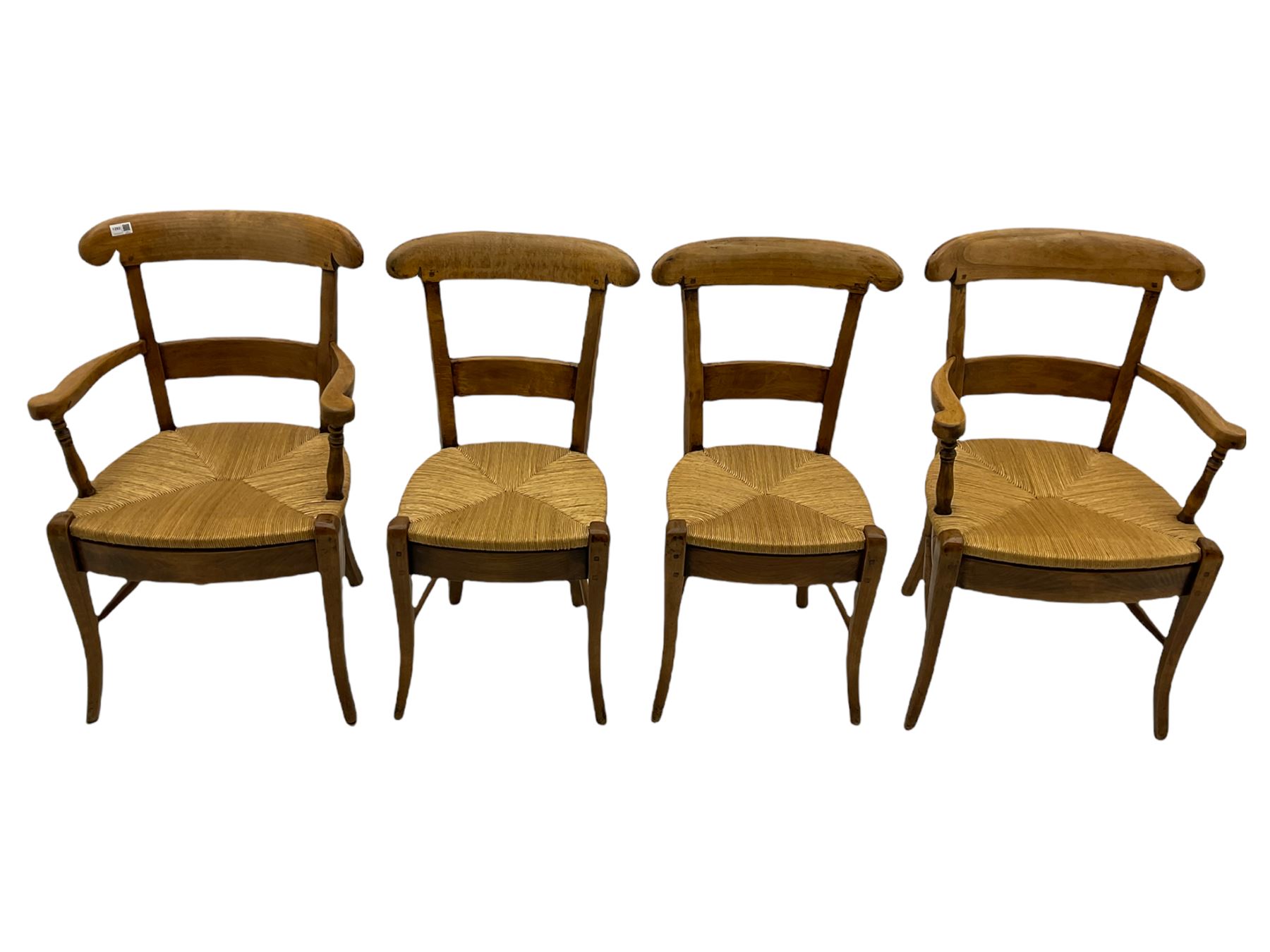 Set of four French walnut dining chairs - Image 2 of 13