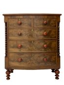 Victorian mahogany bow front chest