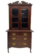 Late Victorian cabinet on chest