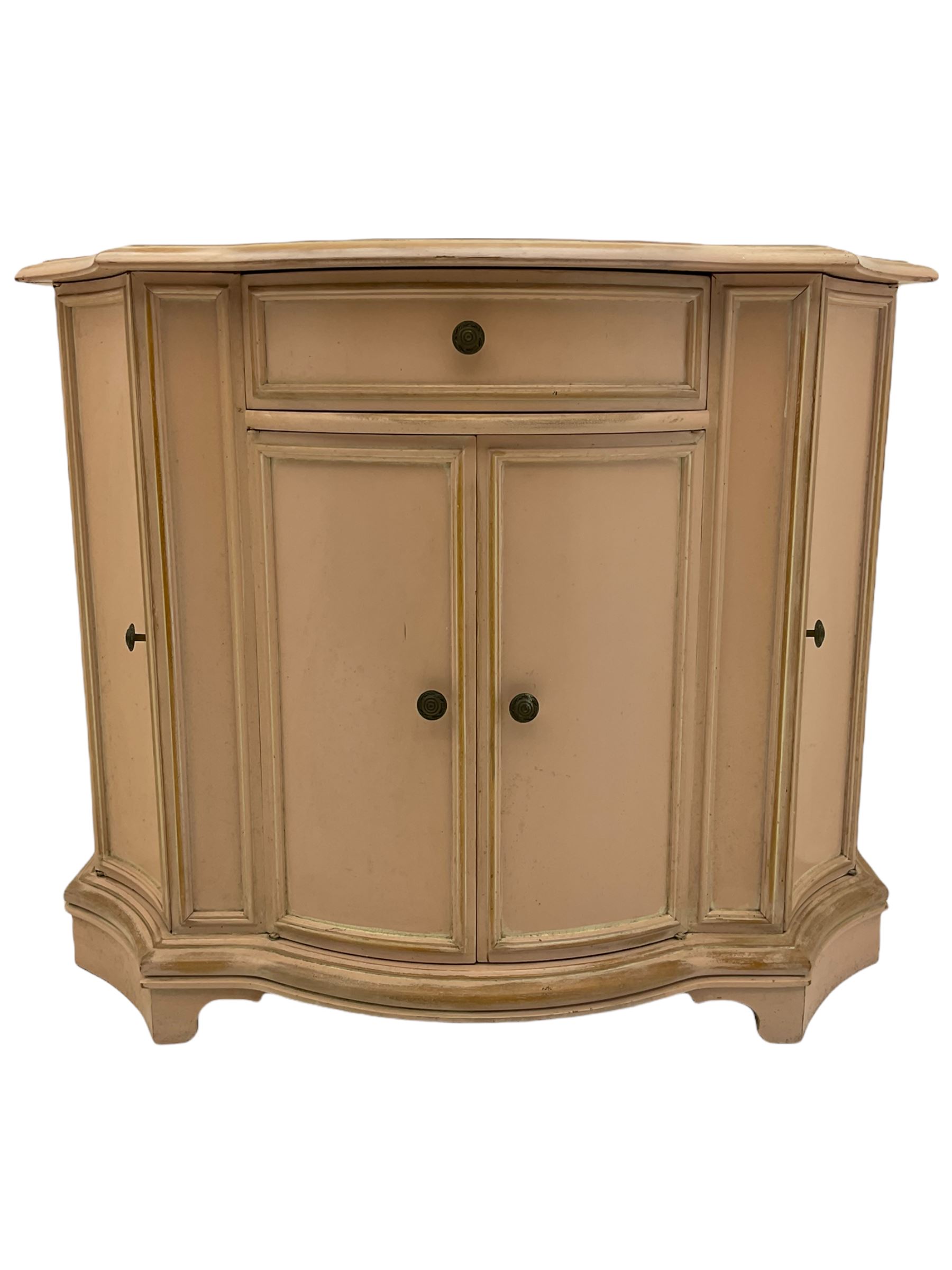Painted shaped front side cabinet