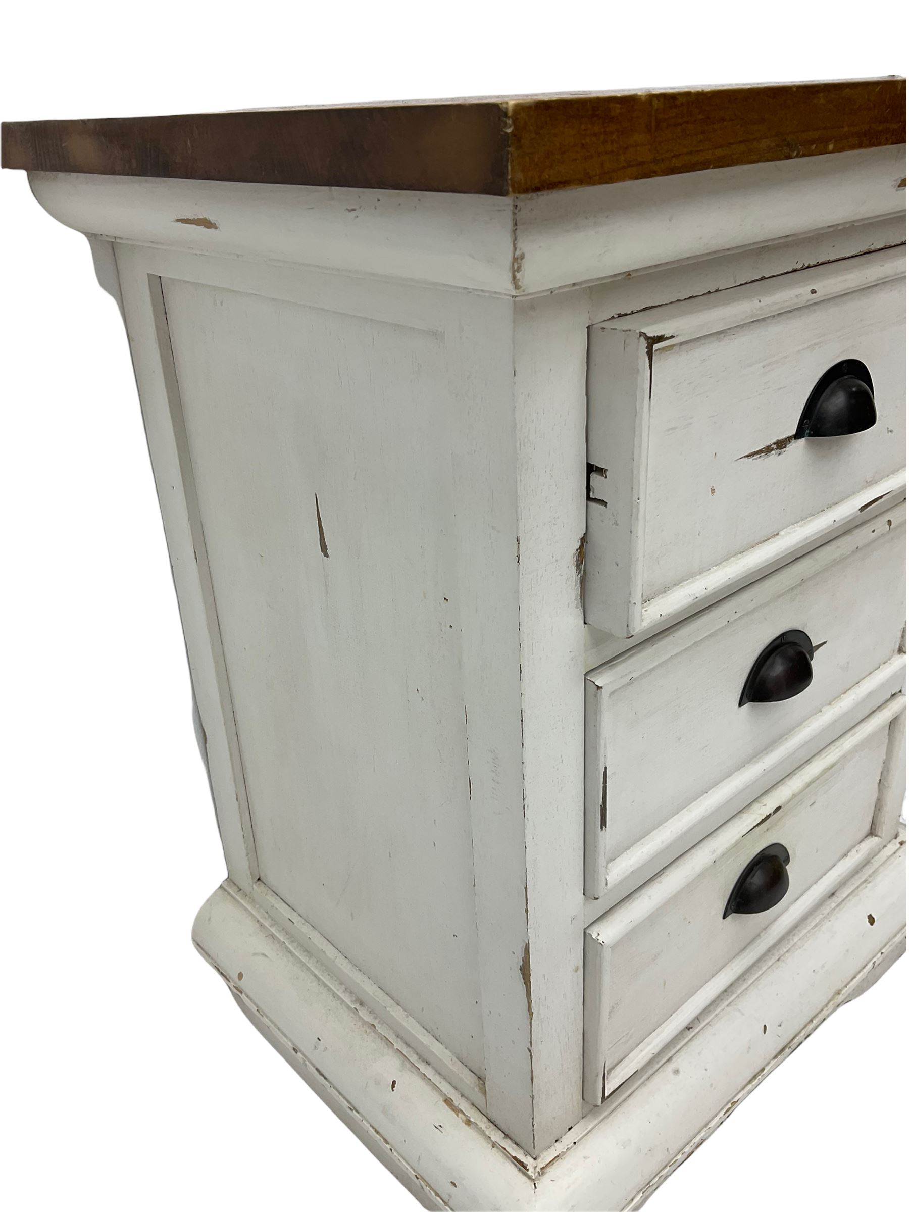 Painted three drawer pedestal chest - Image 5 of 5
