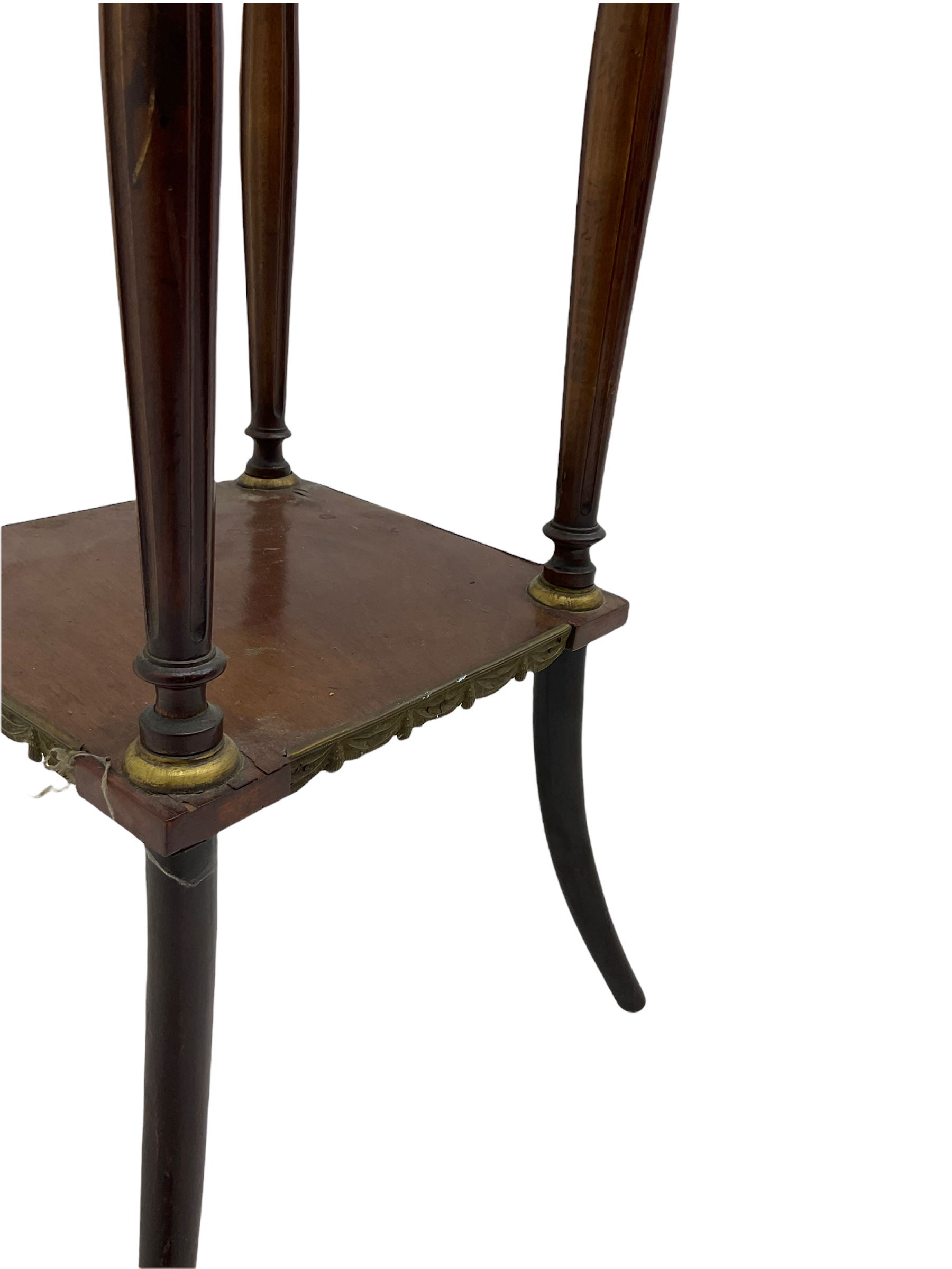 Late 20th century beech and walnut plant stand - Image 4 of 6