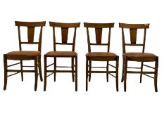 Set of four French walnut dining chairs