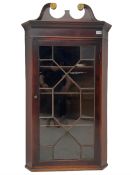 Georgian mahogany wall hanging corner cabinet