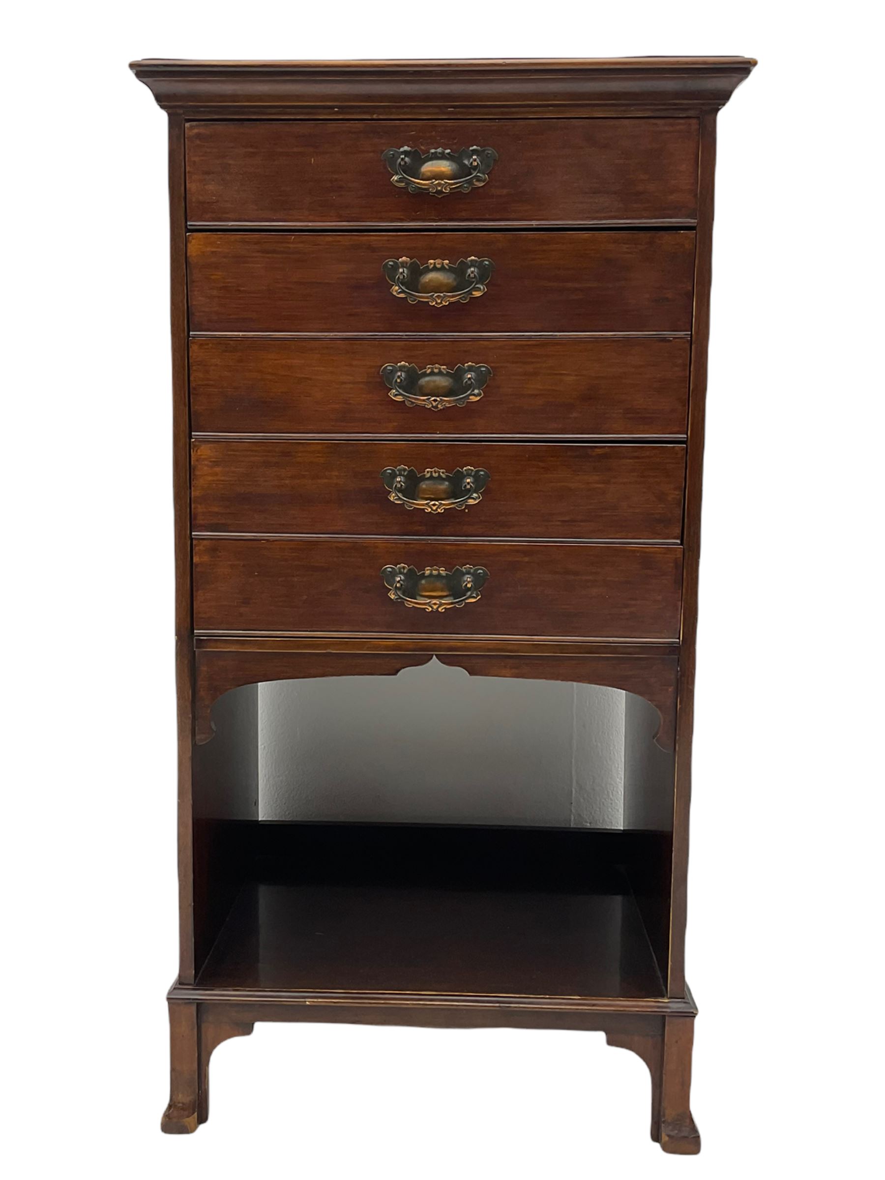 Edwardian stained beech music cabinet by Matthew Fowler Durham - Image 2 of 7