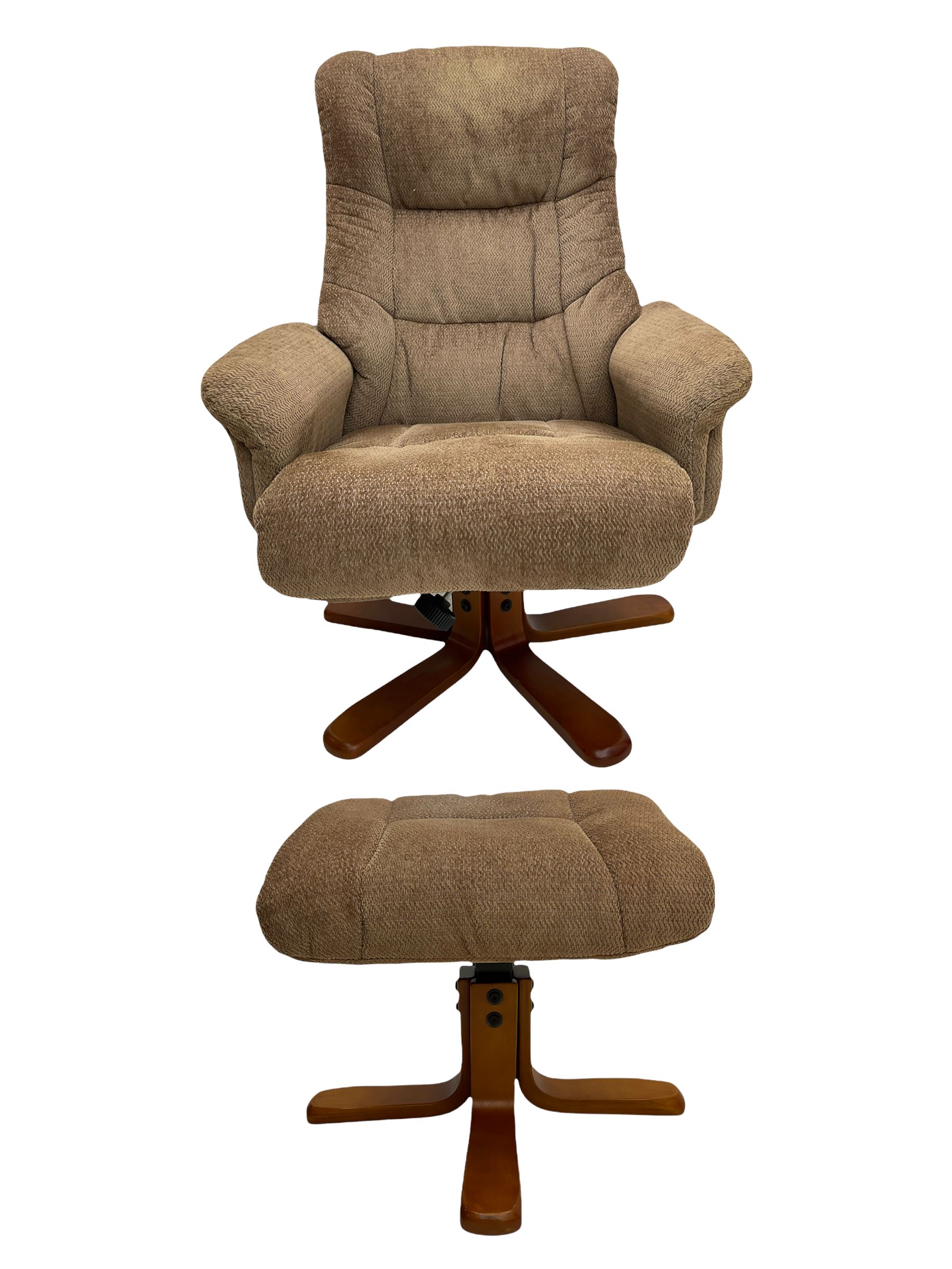 Contemporary lounge chair with matching footstool - Image 2 of 14
