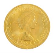 Queen Elizabeth II 1966 gold full sovereign coin