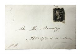 Queen Victoria penny black stamp on cover / entire