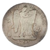 France 1793 silver ecu de six livres