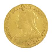 Queen Victoria 1899 gold full sovereign coin