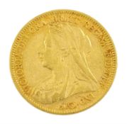 Queen Victoria 1901 gold half sovereign coin