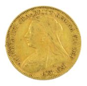 Queen Victoria 1894 gold half sovereign coin