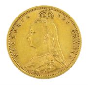 Queen Victoria 1892 gold half sovereign coin