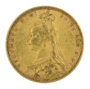 Queen Victoria 1890 gold full sovereign coin