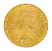 Queen Elizabeth II 1966 gold full sovereign coin