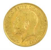 King George V 1912 gold half sovereign coin