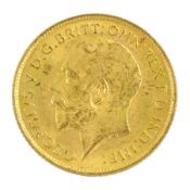 King George V 1915 gold half sovereign coin