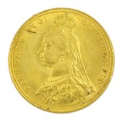 Queen Victoria 1887 gold full sovereign coin