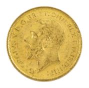 King George V 1916 gold half sovereign coin