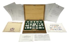 The Stamps of Royalty collection consisting of twenty-five sterling silver hallmarked stamp replicas