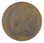 Queen Victoria 1855 penny coin