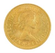 Queen Elizabeth II 1965 gold full sovereign coin