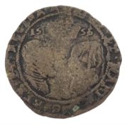 Philip and Mary (1554-1558) Irish silver sixpence coin