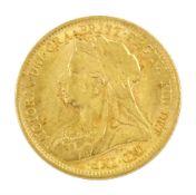 Queen Victoria 1899 gold half sovereign coin