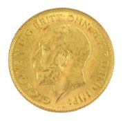 King George V 1913 gold half sovereign coin