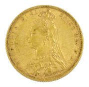 Queen Victoria 1888 gold full sovereign coin