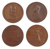 Four commemorative medallions