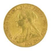 Queen Victoria 1898 gold full sovereign coin