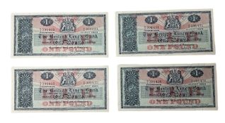 Four The British Linen Bank one pound notes