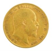 King Edward VII 1909 gold half sovereign coin