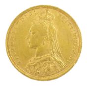 Queen Victoria 1893 gold full sovereign coin