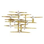 18ct gold abstract design brooch