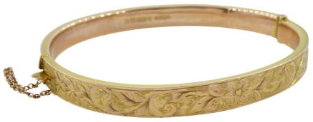 Early 20th century rose gold hinged bangle