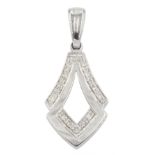 9ct white gold diamond pendant