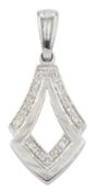 9ct white gold diamond pendant