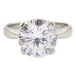 9ct white gold single stone cubic zirconia ring