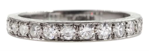 Early-mid 20th century platinum channel set diamond half eternity ring