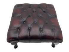 Leather buttoned footstool