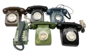 Collection of six vintage telephones