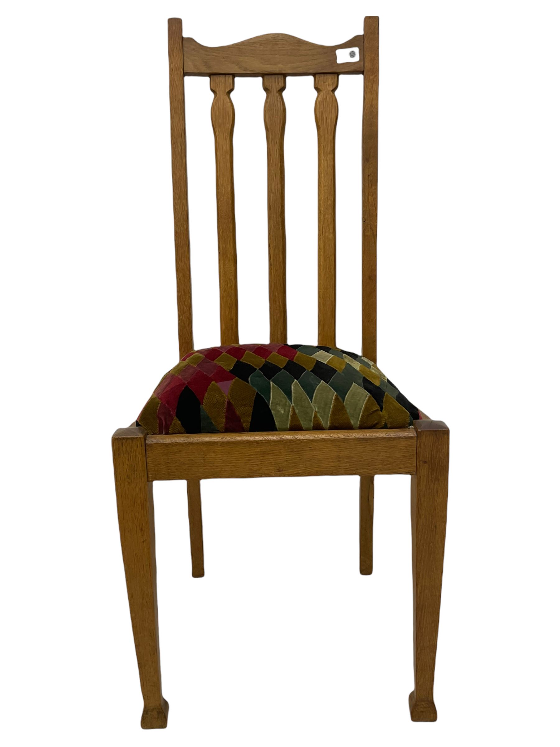 Set of five early 20th century oak dining chairs - Image 4 of 11