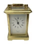 Brass cased carriage clock