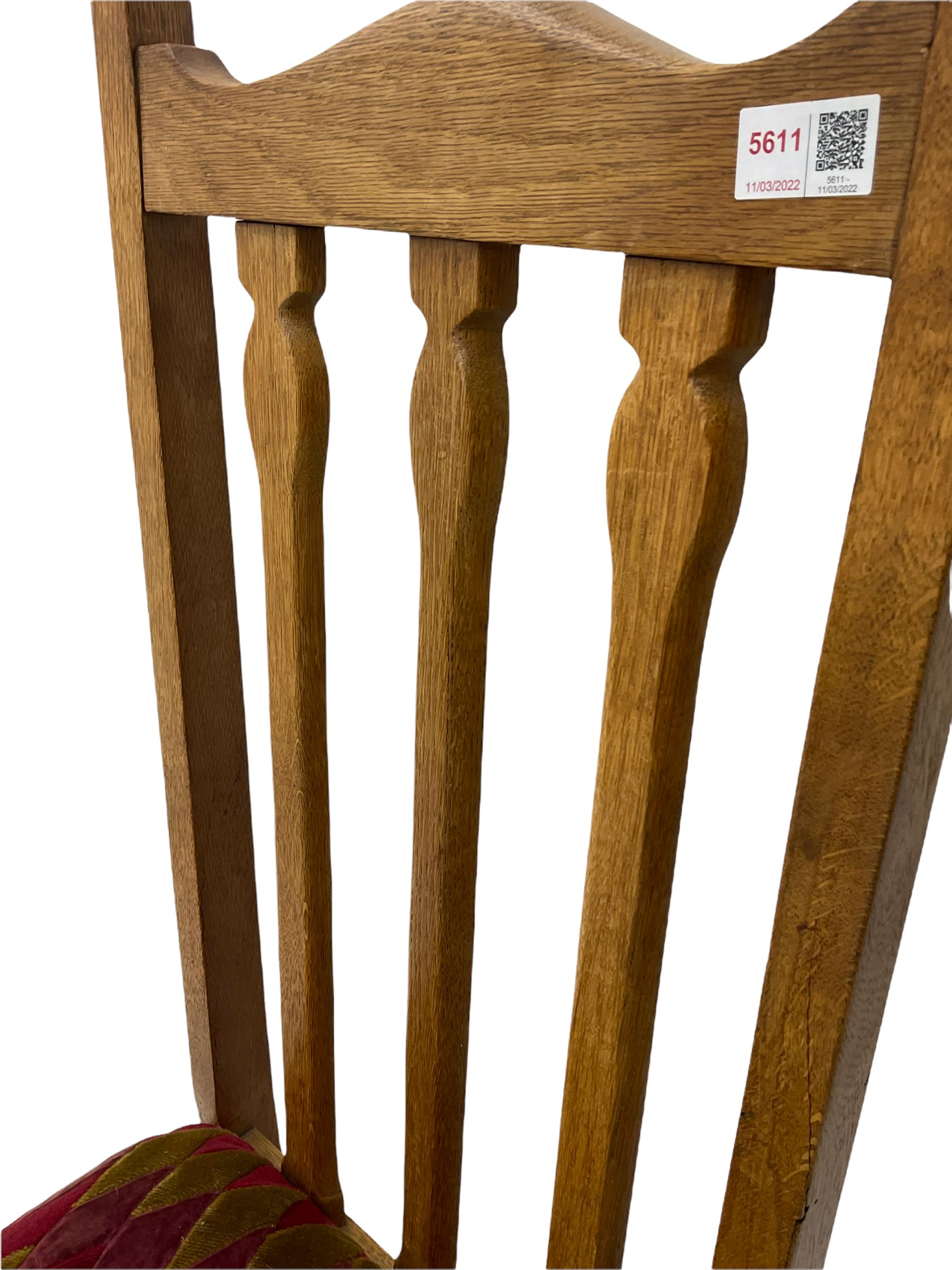 Set of five early 20th century oak dining chairs - Image 8 of 11