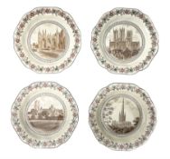 Set of four Wedgwood 'L.N.E.R. Cathedral Series' dessert plates